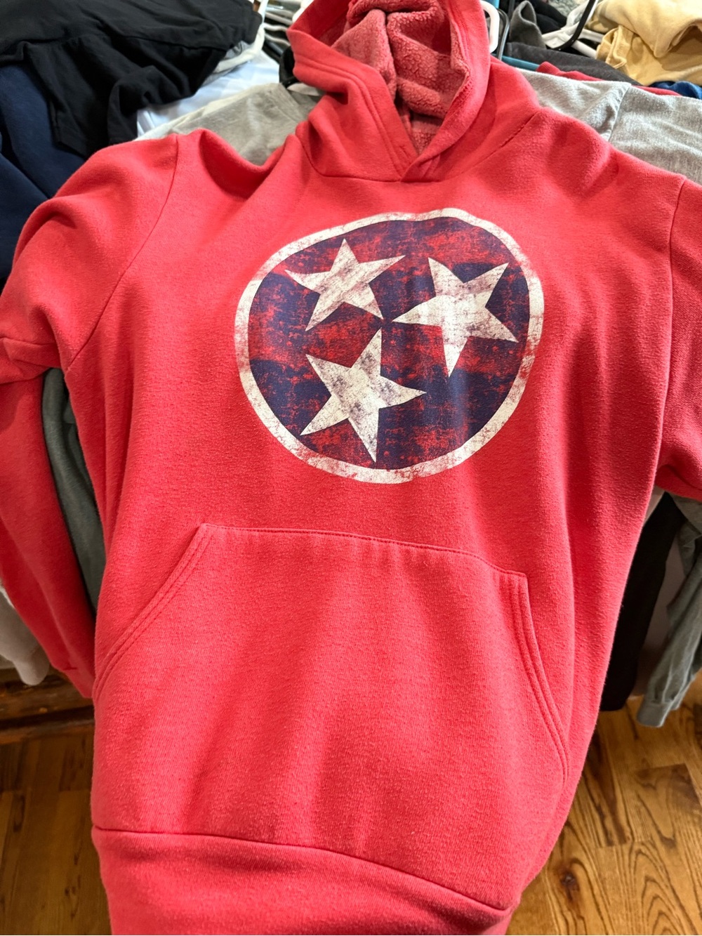 Bella Canvas Red Pullover Hoodie with TN Star Graphic